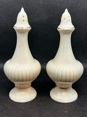 Vintage Lenox Essex Salt and pepper shakers with silver band